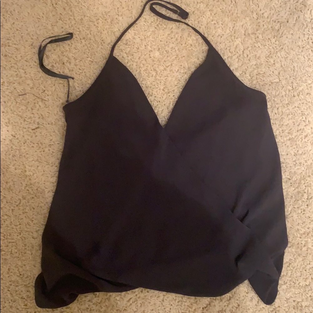 Grey/blue halter top size M